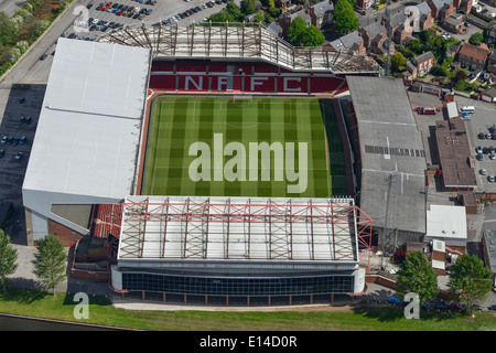 Une vue aérienne de la ville de Nottingham, Royaume-Uni. Accueil de Nottingham Forest FC Banque D'Images