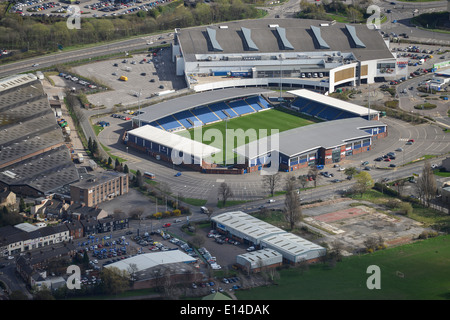 Une vue aérienne de l'Proact Stadium, domicile de Chesterfield FC, également connu sous le nom de l'Spireites Banque D'Images