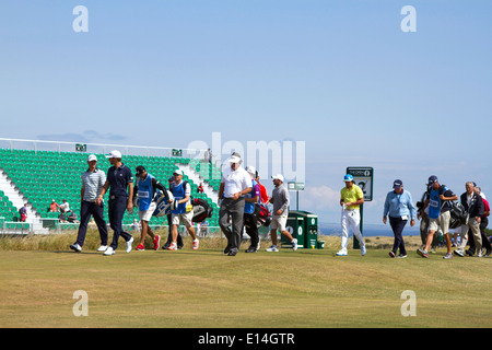 Phil Mickelson lors d'une ronde de pratique dans le British Open 2013 à Muirfield Golf Course Banque D'Images