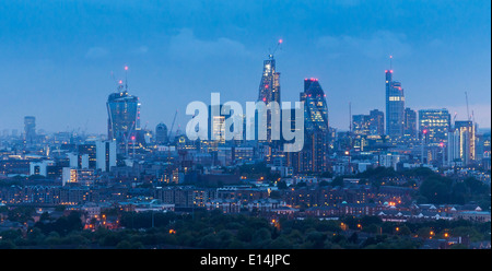 Les toits de ville de Londres vu de Isle of Dogs, England, UK Banque D'Images