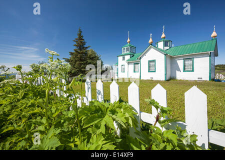 Eglise orthodoxe russe de la Transfiguration du Seigneur, Ninilchik, Kenai, Alaska, United States Banque D'Images