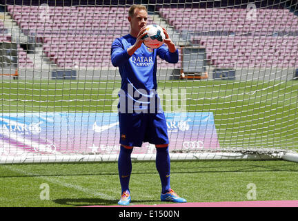 Barcelone, Espagne. 22 mai, 2014. présentation de Ter Stegen, nouveau joueur du FC Barcelone, dans les bureaux du club, le 22 mai 2014. Photo : Joan Valls/Urbanandsport Nurphoto /. © Joan Valls/NurPhoto ZUMAPRESS.com/Alamy/Live News Banque D'Images