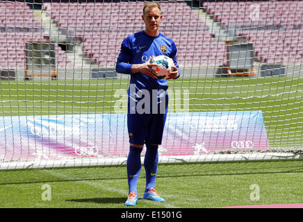 Barcelone, Espagne. 22 mai, 2014. présentation de Ter Stegen, nouveau joueur du FC Barcelone, dans les bureaux du club, le 22 mai 2014. Photo : Joan Valls/Urbanandsport Nurphoto /. © Joan Valls/NurPhoto ZUMAPRESS.com/Alamy/Live News Banque D'Images