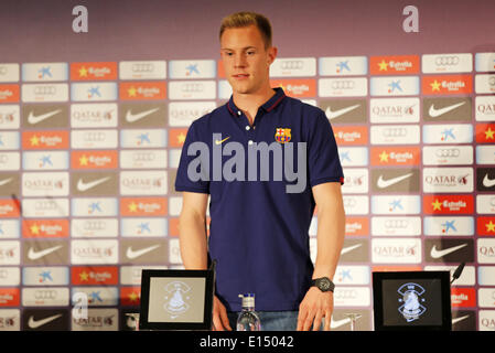 Barcelone, Espagne. 22 mai, 2014. présentation de Ter Stegen, nouveau joueur du FC Barcelone, dans les bureaux du club, le 22 mai 2014. Photo : Joan Valls/Urbanandsport Nurphoto /. © Joan Valls/NurPhoto ZUMAPRESS.com/Alamy/Live News Banque D'Images