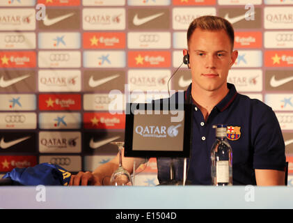 Barcelone, Espagne. 22 mai, 2014. présentation de Ter Stegen, nouveau joueur du FC Barcelone, dans les bureaux du club, le 22 mai 2014. Photo : Joan Valls/Urbanandsport Nurphoto /. © Joan Valls/NurPhoto ZUMAPRESS.com/Alamy/Live News Banque D'Images