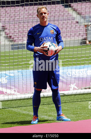 Barcelone, Espagne. 22 mai, 2014. présentation de Ter Stegen, nouveau joueur du FC Barcelone, dans les bureaux du club, le 22 mai 2014. Photo : Joan Valls/Urbanandsport Nurphoto /. © Joan Valls/NurPhoto ZUMAPRESS.com/Alamy/Live News Banque D'Images