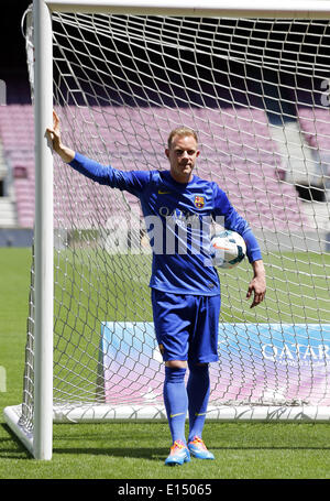 Barcelone, Espagne. 22 mai, 2014. présentation de Ter Stegen, nouveau joueur du FC Barcelone, dans les bureaux du club, le 22 mai 2014. Photo : Joan Valls/Urbanandsport Nurphoto /. © Joan Valls/NurPhoto ZUMAPRESS.com/Alamy/Live News Banque D'Images