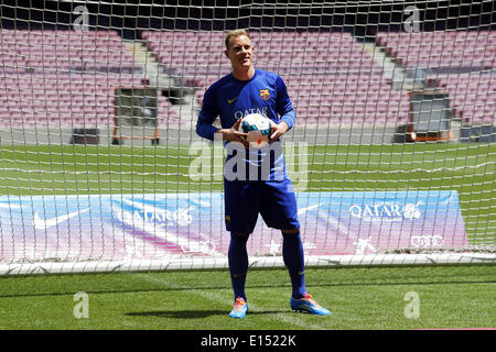 Barcelone, Espagne. 22 mai, 2014. présentation de Ter Stegen, nouveau joueur du FC Barcelone, dans les bureaux du club, le 22 mai 2014. Photo : Joan Valls/Urbanandsport Nurphoto /. © Joan Valls/NurPhoto ZUMAPRESS.com/Alamy/Live News Banque D'Images