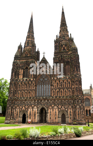 La Cathédrale de Lichfield, dans le Staffordshire, Angleterre, RU Banque D'Images