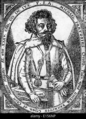 MICHAEL Praetorius (1571-1621) organiste et compositeur allemand Banque D'Images