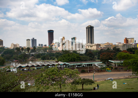 Une vue sur le centre-ville de Nairobi. Banque D'Images