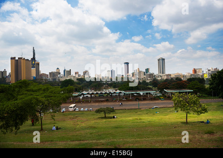 Une vue sur le centre-ville de Nairobi. Banque D'Images