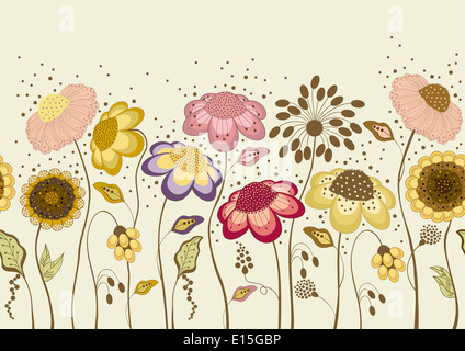 Illustration parfaite avec le résumé des fleurs colorées Banque D'Images