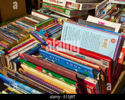 Des livres à un marché aux puces, Westfield, New Jersey, USA Banque D'Images
