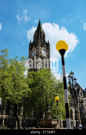 Tour de l'horloge de l'hôtel de ville de Manchester UK Banque D'Images