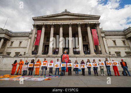 Londres, Royaume-Uni, 23 mai 2014. "Pas un autre jour' dans la prison de Guantánamo Crédit : protestation Guy Josse/Alamy Live News Banque D'Images