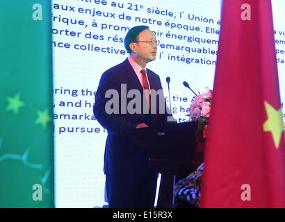 Beijing, Chine. 23 mai, 2014. Le Conseiller d'Etat Yang Jiechi assiste à la réception tenue par le Corps diplomatique africain en Chine pour marquer la fondation de l'Organisation de l'unité africaine il y a 51 ans, à Beijing, capitale de Chine, le 23 mai 2014. © Liu Jiansheng/Xinhua/Alamy Live News Banque D'Images