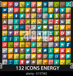 Icon Set de l'énergie et des ressources Banque D'Images