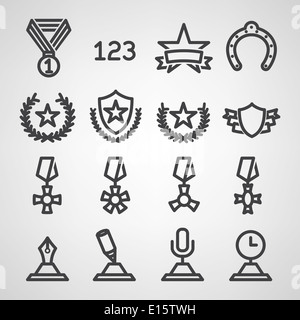 Remise des prix et trophées icons set Banque D'Images Remise des prix et trophées icons set Banque D'Images