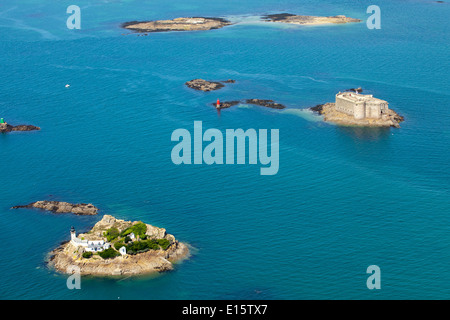 Carantec : 'île Louet' Island (Finistère) Vue aérienne Banque D'Images