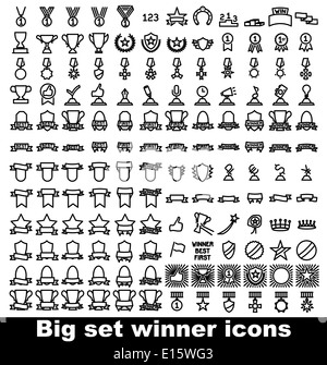 Remise des prix et trophées icons set Banque D'Images Remise des prix et trophées icons set Banque D'Images