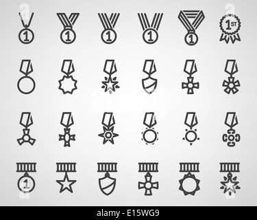 Remise des prix et trophées icons set Banque D'Images Remise des prix et trophées icons set Banque D'Images