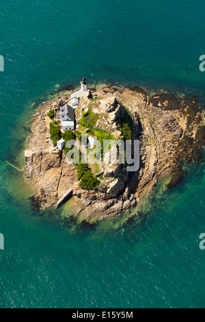 Carantec : 'île Louet' Island (Finistère) Vue aérienne Banque D'Images