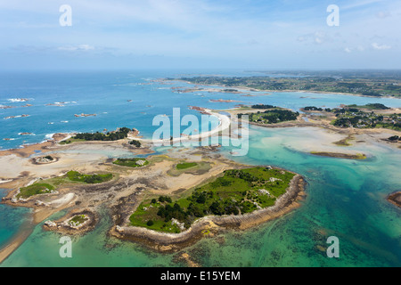 Penvénan (Côtes d'Armor - Côte d'Ajoncs, Trégor) Illiec île et l'île de Bannec Banque D'Images