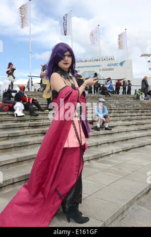 Londres, Royaume-Uni. 23 mai, 2014. London Comic Con événement dédié à la culture pop attirant des milliers d'artistes, des célébrités et des fans de bandes dessinées, dessins animés et film memorabilia London Excel. Credit : Voir Li/Alamy Live News Banque D'Images