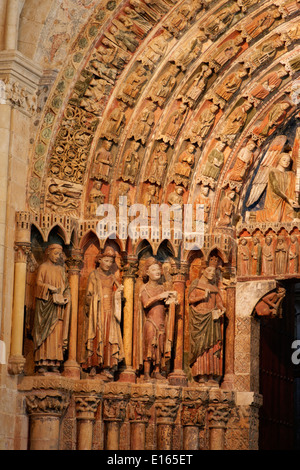 Le Pórtico de la Majestad dans l'église collégiale de Santa María la Mayor, Toro, Zamora, Espagne Banque D'Images