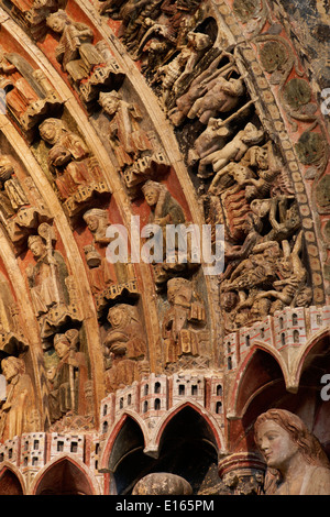 Le Pórtico de la Majestad dans l'église collégiale de Santa María la Mayor, Toro, Zamora, Espagne Banque D'Images