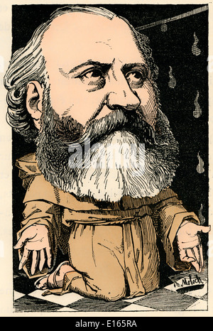 Charles-François Gounod, 1818 - 1893, un compositeur français, la caricature politique, 1882, par Alphonse Hector Colomb pseudonyme B. Molo Banque D'Images