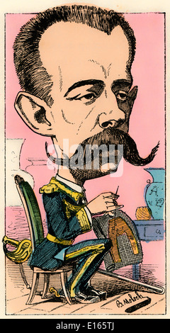 Henri Amédée de Broglie, Prince de Broglie, 1849 - 1917, la caricature politique, 1882, par Alphonse Hector Colomb pseudonyme B. Molo Banque D'Images