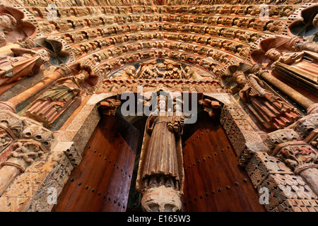 Le Pórtico de la Majestad dans l'église collégiale de Santa María la Mayor, Toro, Zamora, Espagne Banque D'Images