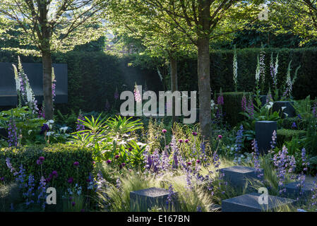 Peoples Choice Award au RHS Chelsea Flower Show 2014 - espoir à l'horizon - Jardin Designer Matt Keightley - Sponsors - David Brownlow Charitable Foundation pour aider les héros de médaille argent doré Banque D'Images