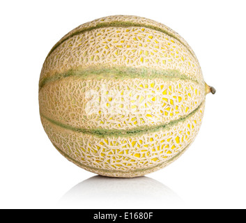 Melon cantaloup frais isolé sur fond blanc Banque D'Images