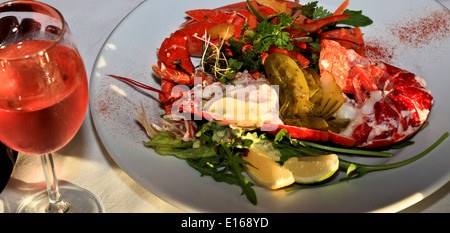 9167. Salade de homard, Guernsey, Channel Islands, Royaume-Uni, Europe Banque D'Images