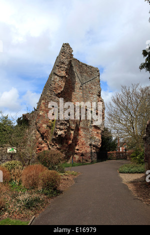 Les ruines de château, Bridgnorth Bridgnorth town, comté de Shropshire, Angleterre Banque D'Images