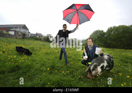 Hay-on-Wye, au Pays de Galles, Royaume-Uni. 24 mai, 2014. Sur la photo : Edward St Aubyn qui a gagné le 15ème Prix de Bollinger Everyman Wodehouse Comic Fiction, avec son roman perdu pour des mots, une satire sur les prix littéraires. Re : le Telegraph Hay Festival, Hay on Wye, Powys, Pays de Galles, Royaume-Uni. Banque D'Images