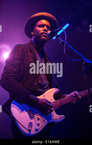 Milan Italie. 23 mai 2014. Le guitariste de blues-rock américain et lauréat des Grammy Awards Gary CLARK JR. exécute live au Magazzini Generali Crédit : Rodolfo Sassano/Alamy Live News Banque D'Images