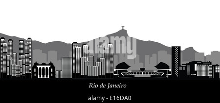 Rio de Janeiro Brasil city skyline Banque D'Images