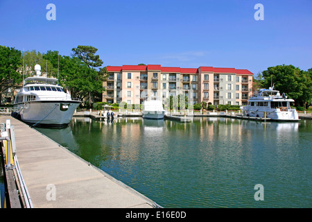 Sea PInes Harbor à Hilton Head Island SC Banque D'Images