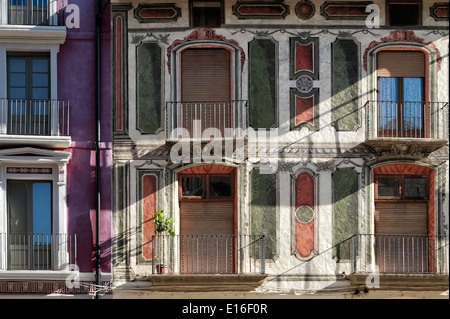 Maisons anciennes à la Seu d'Urgell une ville située dans le comté d'Alt Urgell dans l'Alt Pirineu, Catalogne, Espagne Banque D'Images