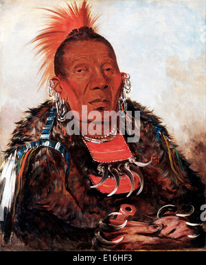 Wah-ro-née-sah (Le Surrounder) un chef de l'Otoe tribu par George Catlin 1832 Banque D'Images