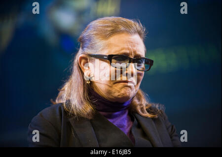 Carrie Fisher parle de ses romans & film carrière au Hay Festival 2014. ©Jeff Morgan Banque D'Images