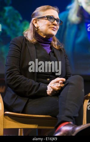 Carrie Fisher parle de ses romans & film carrière au Hay Festival 2014. ©Jeff Morgan Banque D'Images