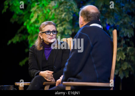 Carrie Fisher parle de ses romans & film carrière au Hay Festival 2014. ©Jeff Morgan Banque D'Images