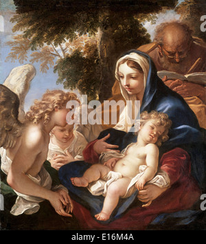 Sainte Famille avec des anges par Sebastiano Ricci, 1700 Banque D'Images