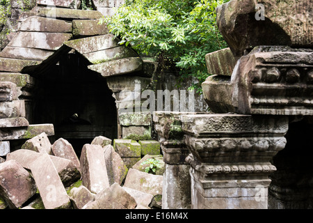 Ruines du temple de Beng Mealea zone d'Angkor, Siem Reap, Cambodge Banque D'Images