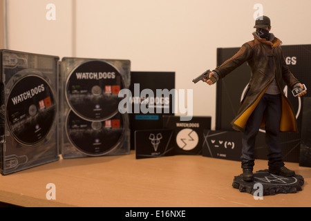 Watch Dogs - Jeu vidéo cas boîtes figurine Banque D'Images